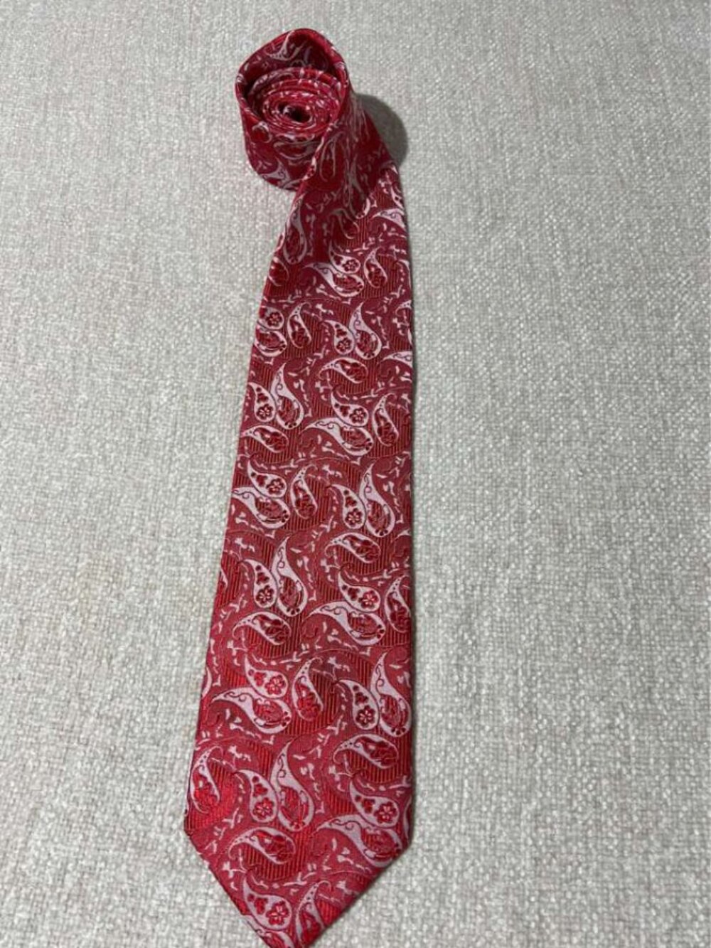 Giorgio Armani Cravatte Red Paisley Silk Tie Handmade Italy